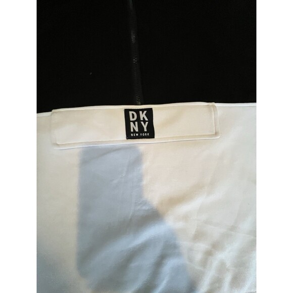 Women DKNY Sport 1/2 Zip Pullover Crop Logo Sweatshirt, Blue & Black Size Small - Picture 5 of 9